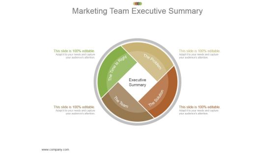Marketing Team Executive Summary Powerpoint Slide Images