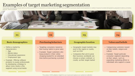 Marketing Techniques For Increasing Target Audience Examples Of Target Marketing Segmentation Ideas PDF