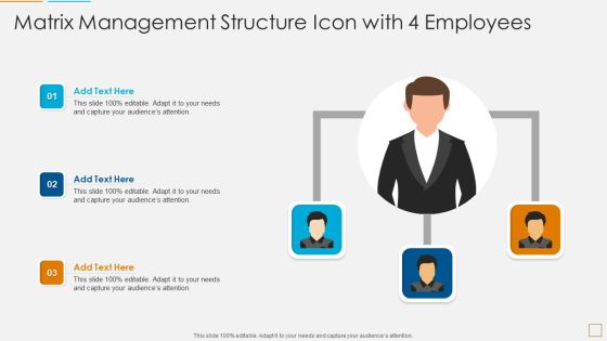 Matrix Management Structure Icon With 4 Employees Topics PDF Matrix Management Structure Icon With 4 Employees Topics PDF