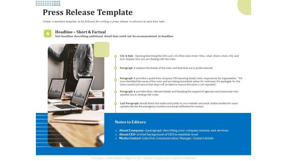 Means Of Communication During Disaster Management Press Release Template Ppt Model Styles PDF Means Of Communication During Disaster Management Press Release Template Ppt Model Styles PDF