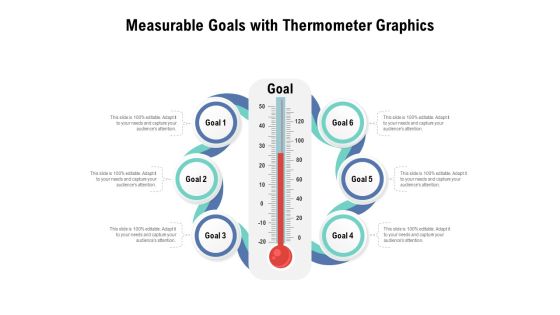 Measurable Goals With Thermometer Graphics Ppt PowerPoint Presentation Gallery Examples PDF