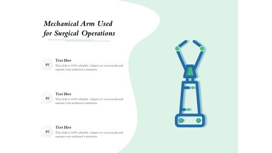 Mechanical Arm Used For Surgical Operations Ppt PowerPoint Presentation Gallery Graphic Images PDF Mechanical Arm Used For Surgical Operations Ppt PowerPoint Presentation Gallery Graphic Images PDF