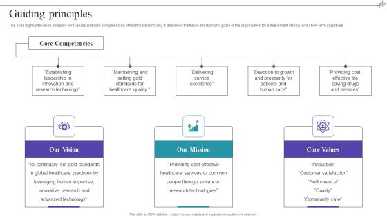 Medical Care Company Overview Guiding Principles Elements PDF Medical Care Company Overview Guiding Principles Elements PDF