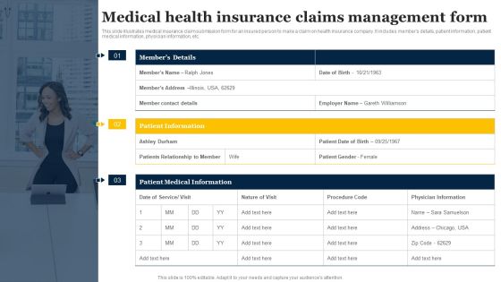 Medical Health Insurance Claims Management Form Inspiration PDF