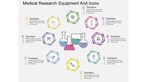 Medical Research Equipment And Icons Powerpoint Template Medical Research Equipment And Icons Powerpoint Template