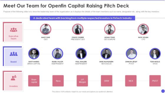 Meet Our Team For Openfin Capital Raising Pitch Deck Ppt Summary Samples PDF Meet Our Team For Openfin Capital Raising Pitch Deck Ppt Summary Samples PDF