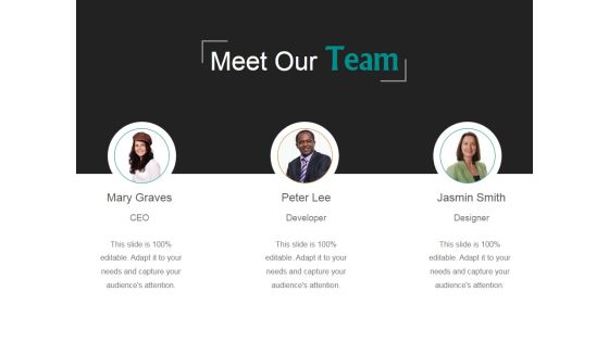 Meet Our Team Ppt PowerPoint Presentation Example 2015 Meet Our Team Ppt PowerPoint Presentation Example 2015