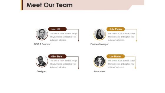Meet Our Team Ppt Powerpoint Presentation Ideas Graphics Pictures Meet Our Team Ppt Powerpoint Presentation Ideas Graphics Pictures