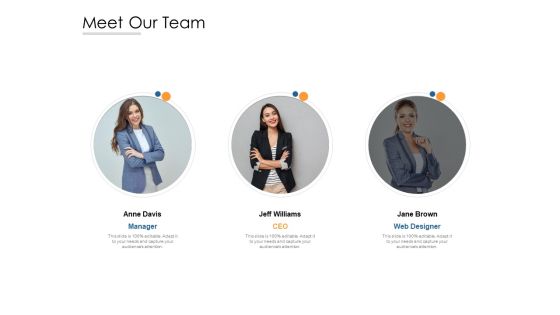 Meet Our Team Ppt PowerPoint Presentation Slides Ideas