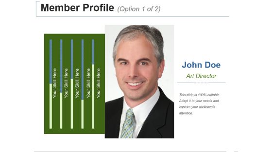 Member Profile Template 1 Ppt PowerPoint Presentation Layouts Design Ideas