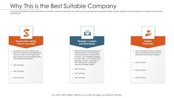 Merger Agreement Pitch Deck Why This Is The Best Suitable Company Topics PDF Merger Agreement Pitch Deck Why This Is The Best Suitable Company Topics PDF