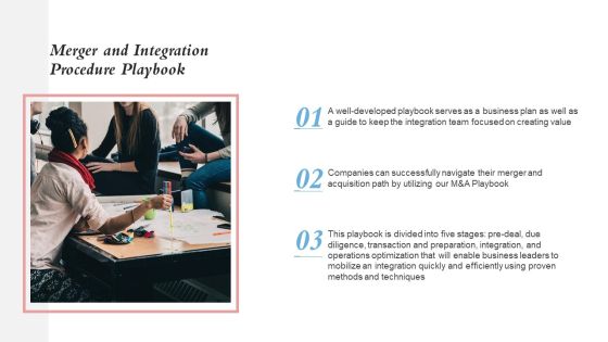 Merger And Integration Procedure Playbook Merger And Integration Procedure Playbook Elements PDF Merger And Integration Procedure Playbook Merger And Integration Procedure Playbook Elements PDF