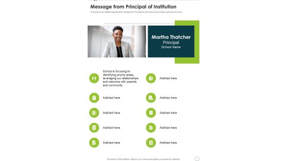 Message From Principal Of Institution One Pager Documents Message From Principal Of Institution One Pager Documents