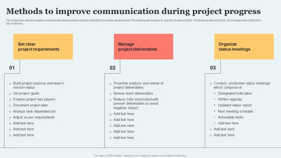 Methods To Improve Communication During Project Progress Inspiration PDF Methods To Improve Communication During Project Progress Inspiration PDF