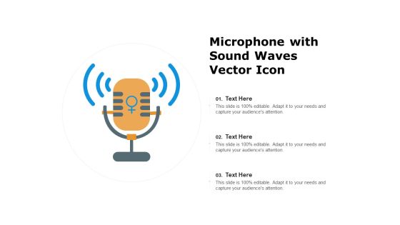 Microphone With Sound Waves Vector Icon Ppt PowerPoint Presentation File Images