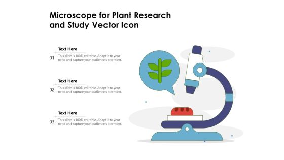 Microscope For Plant Research And Study Vector Icon Ppt PowerPoint Presentation Icon Portrait PDF