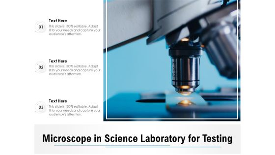 Microscope In Science Laboratory For Testing Ppt PowerPoint Presentation Pictures Slideshow PDF