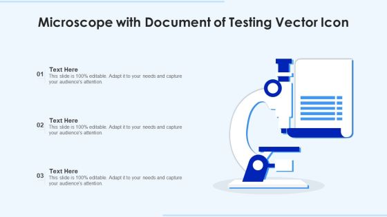 Microscope With Document Of Testing Vector Icon Ppt File Graphic Images PDF