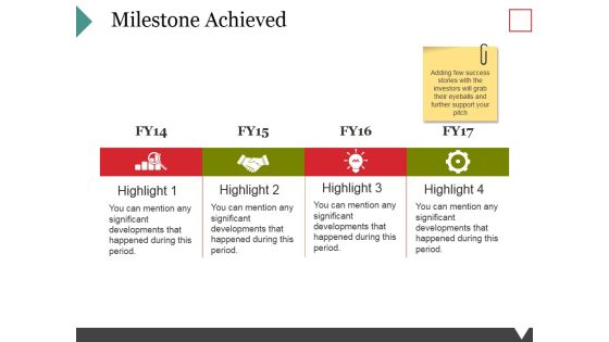 Milestone Achieved Template 1 Ppt PowerPoint Presentation Summary Smartart