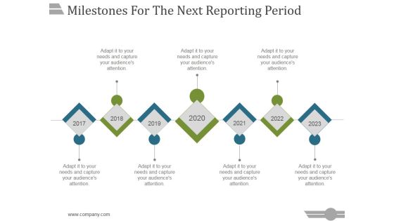 Milestones For The Next Reporting Period Template 1 Ppt PowerPoint Presentation Model Milestones For The Next Reporting Period Template 1 Ppt PowerPoint Presentation Model