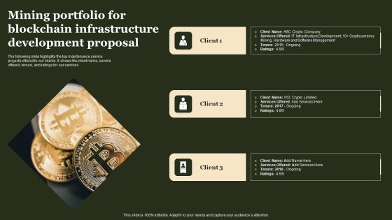 Mining Portfolio For Blockchain Infrastructure Development Proposal Introduction PDF Mining Portfolio For Blockchain Infrastructure Development Proposal Introduction PDF
