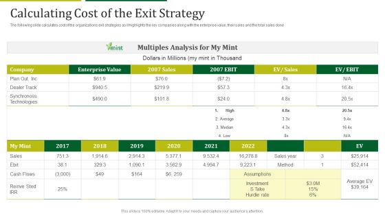 Mint Investor Capital Raising Calculating Cost Of The Exit Strategy Ppt File Slide Download PDF Mint Investor Capital Raising Calculating Cost Of The Exit Strategy Ppt File Slide Download PDF