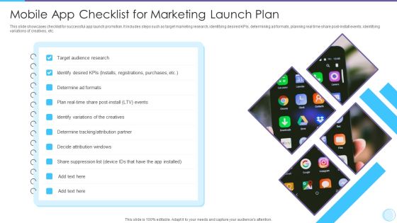 Mobile App Checklist For Marketing Launch Plan Portrait PDF Mobile App Checklist For Marketing Launch Plan Portrait PDF