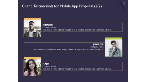 Mobile App Development Client Testimonials For Proposal Formats PDF Mobile App Development Client Testimonials For Proposal Formats PDF