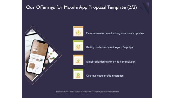 Mobile App Development Our Offerings For Proposal Template Slides PDF Mobile App Development Our Offerings For Proposal Template Slides PDF