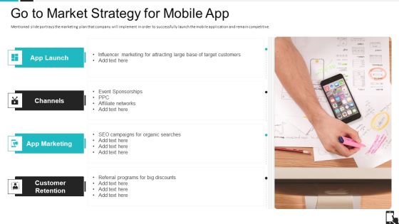 Mobile Application Pitch Deck Go To Market Strategy For Mobile App Ppt Gallery Format Ideas PDF