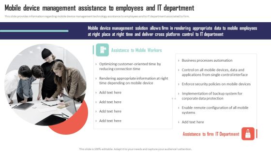 Mobile Device Management Mobile Device Management Assistance To Employees Infographics PDF Mobile Device Management Mobile Device Management Assistance To Employees Infographics PDF