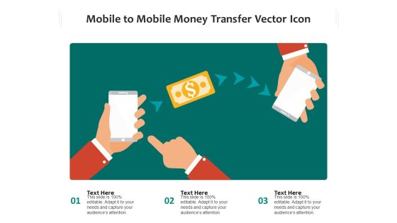 Mobile To Mobile Money Transfer Vector Icon Ppt PowerPoint Presentation Gallery Smartart PDF