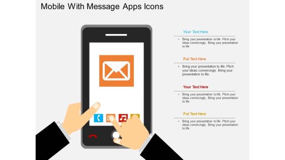 Mobile With Message Apps Icons Powerpoint Template Mobile With Message Apps Icons Powerpoint Template