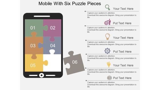 Mobile With Six Puzzle Pieces Powerpoint Template Mobile With Six Puzzle Pieces Powerpoint Template