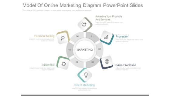Model Of Online Marketing Diagram Powerpoint Slides