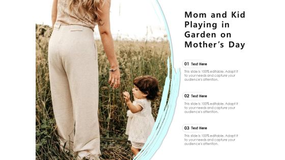 Mom And Kid Playing In Garden On Mothers Day Ppt PowerPoint Presentation Ideas Vector PDF
