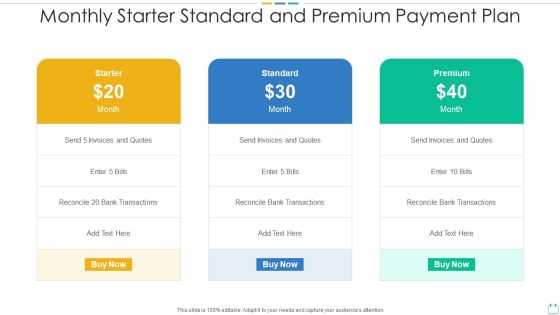 Monthly Starter Standard And Premium Payment Plan Background PDF Monthly Starter Standard And Premium Payment Plan Background PDF