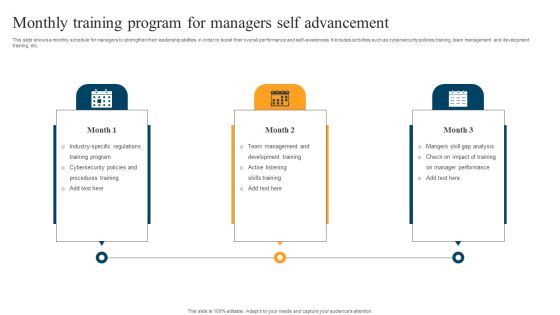 Monthly Training Program For Managers Self Advancement Rules PDF