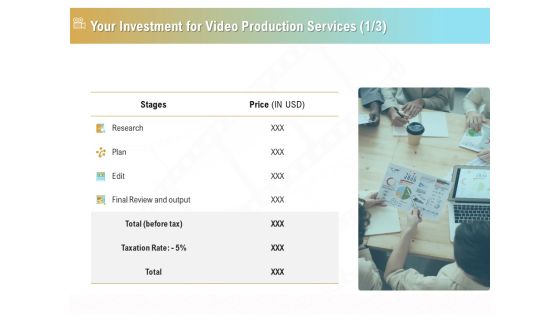 Movie Making Solutions Your Investment For Video Production Services Ppt Outline Tips PDF