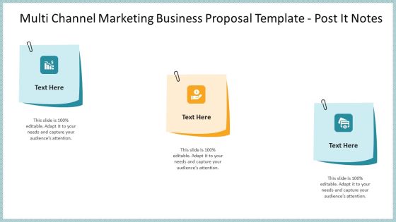 Multi Channel Marketing Business Proposal Template Post It Notes Ideas PDF