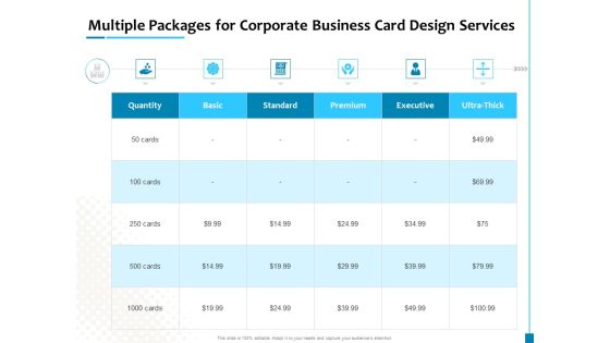 Multiple Packages For Corporate Business Card Design Services Graphics PDF Multiple Packages For Corporate Business Card Design Services Graphics PDF