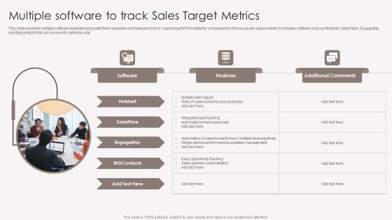 Multiple Software To Track Sales Target Metrics Infographics PDF Multiple Software To Track Sales Target Metrics Infographics PDF