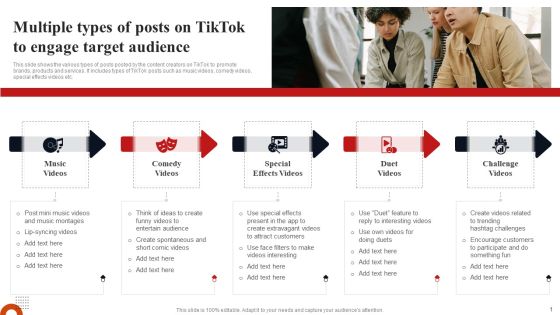Multiple Types Of Posts On Tiktok To Engage Target Audience Brochure PDF Multiple Types Of Posts On Tiktok To Engage Target Audience Brochure PDF
