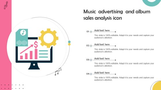 Music Advertising And Album Sales Analysis Icon Elements PDF Music Advertising And Album Sales Analysis Icon Elements PDF
