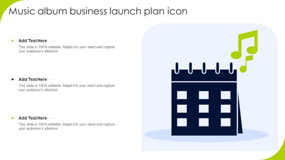 Music Album Business Launch Plan Icon Graphics PDF