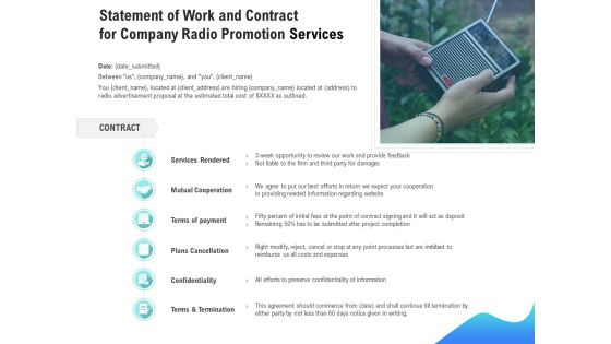 Music Promotion Consultation Statement Of Work And Contract For Company Radio Services Pictures PDF Music Promotion Consultation Statement Of Work And Contract For Company Radio Services Pictures PDF