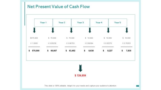 Net Present Value Of Cash Flow Ppt PowerPoint Presentation Professional Graphics Download