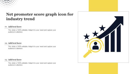 Net Promoter Score Graph Icon For Industry Trend Graphics PDF