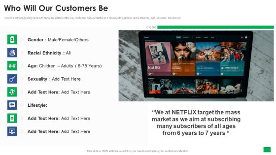 Netflix Capital Funding Elevator Pitch Deck Who Will Our Customers Be Ideas PDF Netflix Capital Funding Elevator Pitch Deck Who Will Our Customers Be Ideas PDF
