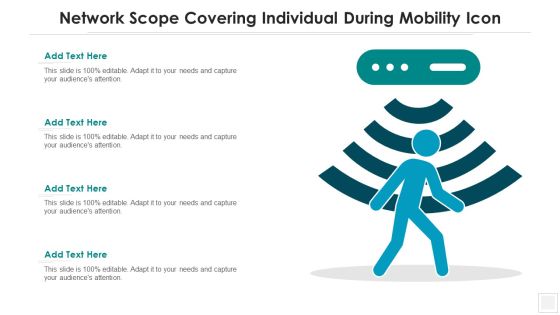 Network Scope Covering Individual During Mobility Icon Sample PDF Network Scope Covering Individual During Mobility Icon Sample PDF